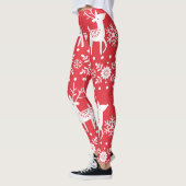 Skandinavische Weihnachten: Schneeflocken & Hirsch Leggings (Links)