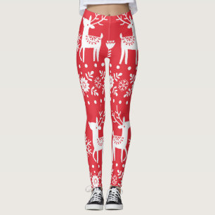 Skandinavische Weihnachten: Schneeflocken & Hirsch Leggings