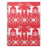 Skandinavische Weihnachten: Schneeflocken & Hirsch Notizblock (Vorderseite)