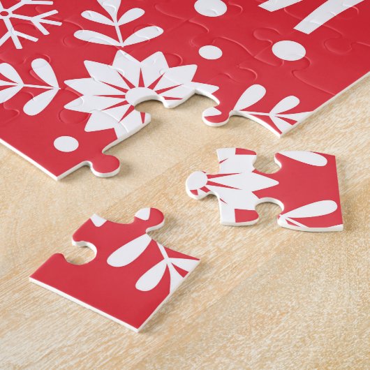 Skandinavische Weihnachten: Schneeflocken & Hirsch Puzzle (Seite)