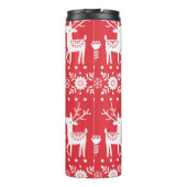 Skandinavische Weihnachten: Schneeflocken & Hirsch Thermosbecher (Rückseite)