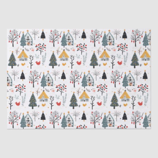 skandinavische Weihnachten Seidenpapier (Vorderseite)