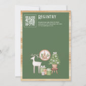 Skandinavische Weihnachts-Kamin QR-Code Baby Showe Einladung (Rückseite)