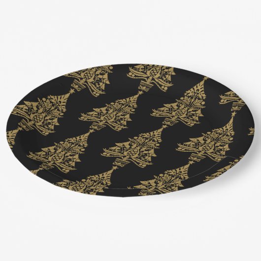 Skandinavische Weihnachtsbaumdekorationen Pappteller (Schrägansicht)