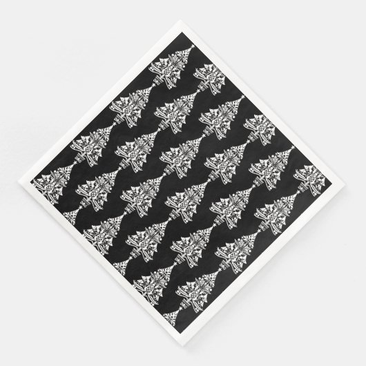 Skandinavische Weihnachtsbaumdekorationen Serviette (Ecke)