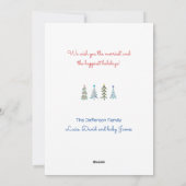 Skandinavische Weihnachtsbäume doodlen Feiertagskarte (Rückseite)