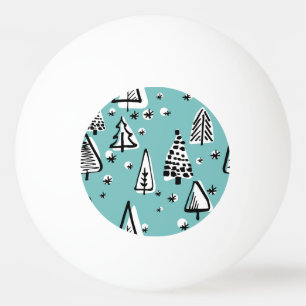 Skandinavische Weihnachtsbäume: Vintage Grafik. Tischtennisball