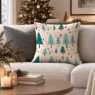 Skandinavische Weihnachtsbäume Wurfkissen-Design A Kissen