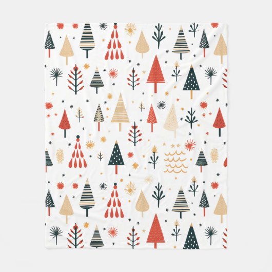 Skandinavische Weihnachtsbaumen Nordic Fleecedecke (Vorderseite)