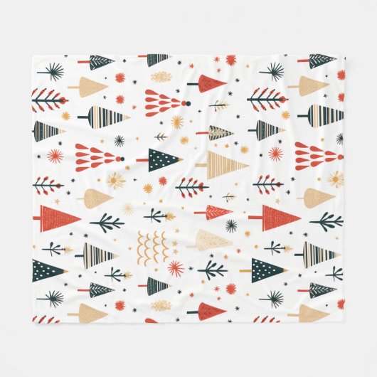 Skandinavische Weihnachtsbaumen Nordic Fleecedecke (Vorderseite (Horizontal))