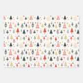 Skandinavische Weihnachtsbaumen Nordic Geschenkpapier Set (Vorderseite)