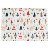 Skandinavische Weihnachtsbaumen Nordic Große Geschenktüte (Rückseite)