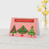 Skandinavische Weihnachtsbaumkarte Karte (Gelbe Blume)