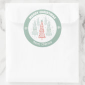 Skandinavische Weihnachtsbaumklammern Runder Aufkleber (Tasche)