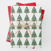 Skandinavische Weihnachtsbaumkunst Geschenkpapier Set (Beispiel)