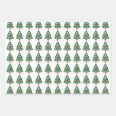 Skandinavische Weihnachtsbaumkunst Geschenkpapier Set (Vorderseite)