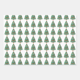 Skandinavische Weihnachtsbaumkunst Geschenkpapier Set