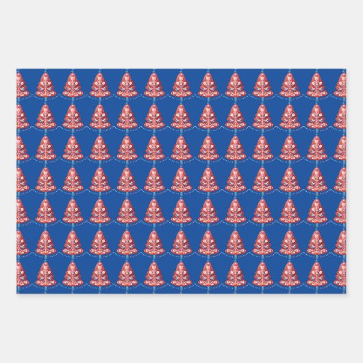 Skandinavische Weihnachtsbaumkunst Geschenkpapier Set (Vorderseite 2)