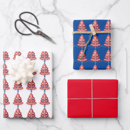 Skandinavische Weihnachtsbaumkunst Geschenkpapier Set