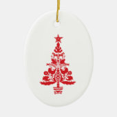 Skandinavische Weihnachtsbaumkunst Keramik Ornament (Vorne)