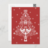 Skandinavische Weihnachtsbaummagie Feiertagspostkarte (Vorne/Hinten)