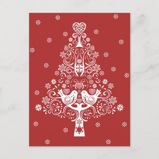 Skandinavische Weihnachtsbaummagie Feiertagspostkarte (Vorderseite)