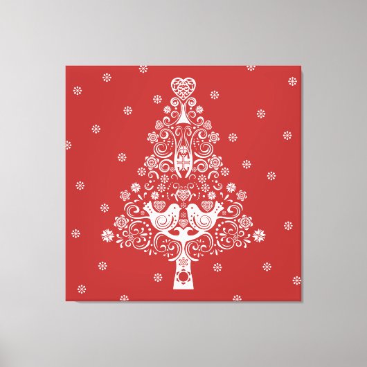 Skandinavische Weihnachtsbaummagie Leinwanddruck (Vorderseite)