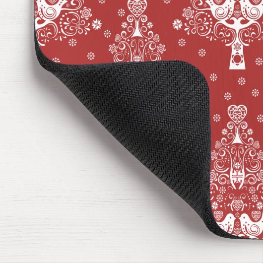 Skandinavische Weihnachtsbaummagie Mousepad (Ecke)