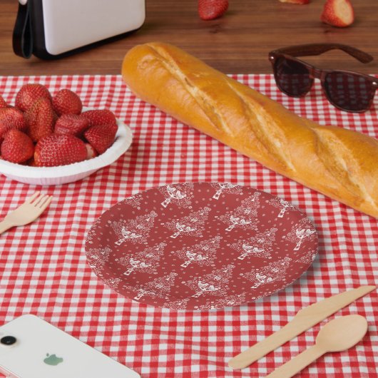Skandinavische Weihnachtsbaummagie Pappteller (Picknick)