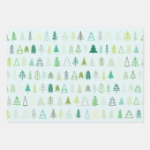 Skandinavische Weihnachtsbaummuster Geschenkpapier Set (Vorderseite 2)