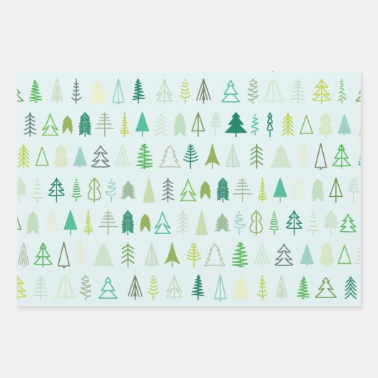 Skandinavische Weihnachtsbaummuster Geschenkpapier Set (Vorderseite 2)