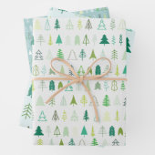 Skandinavische Weihnachtsbaummuster Geschenkpapier Set (Beispiel)