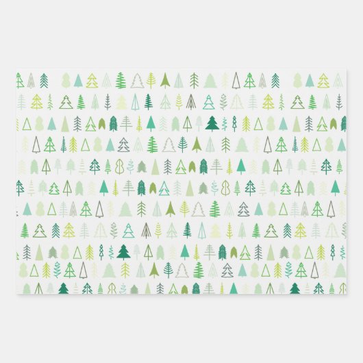 Skandinavische Weihnachtsbaummuster Geschenkpapier Set (Vorderseite)