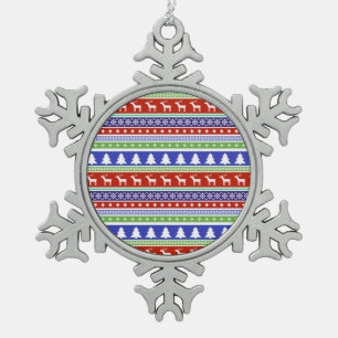 skandinavische Weihnachtsbaumschmuck Schneeflocken Zinn-Ornament