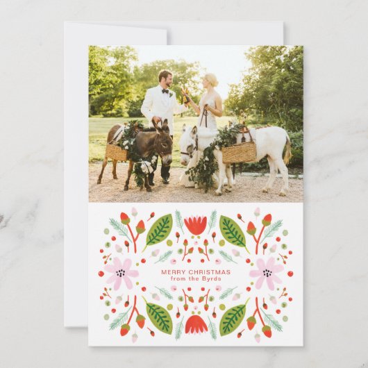 Skandinavische Weihnachtsbilder Feiertagskarte (Vorderseite)