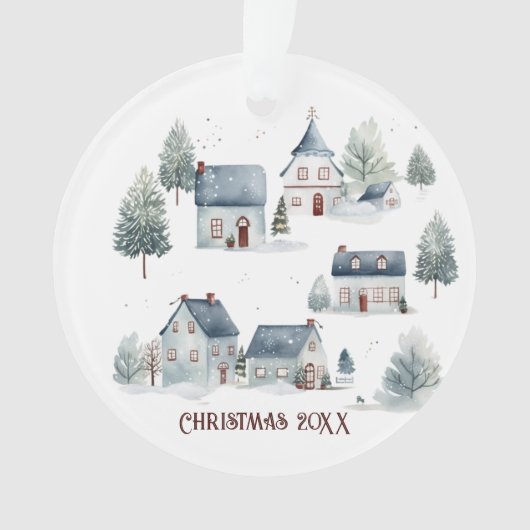 Skandinavische Weihnachtsdekoration Wasserfarbenhä Ornament (Vorderseite)