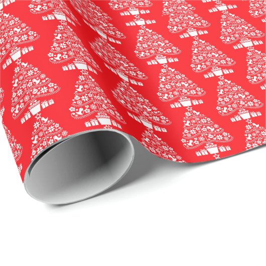 Skandinavische Weihnachtsdekorationen Geschenkpapier (Rolleneckpunkt)