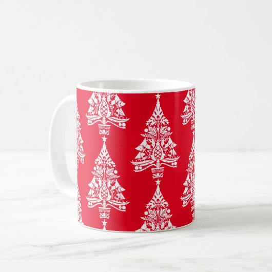Skandinavische Weihnachtsdekorationen Kaffeetasse (Vorderseite Links)