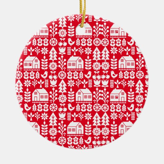 Skandinavische Weihnachtsdekorationen Keramik Ornament (Vorne)