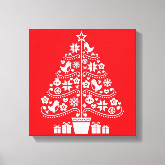 Skandinavische Weihnachtsdekorationen Leinwanddruck (Vorderseite)