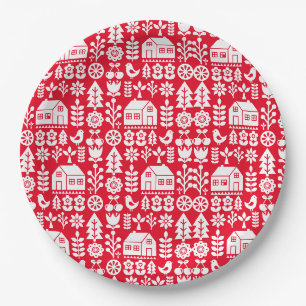 Skandinavische Weihnachtsdekorationen Pappteller