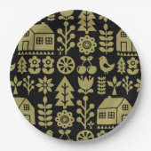 Skandinavische Weihnachtsdekorationen Pappteller (Vorderseite)