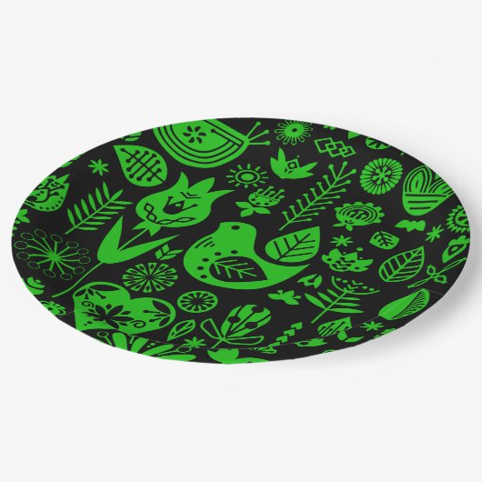 Skandinavische Weihnachtsdekorationen Pappteller (Schrägansicht)