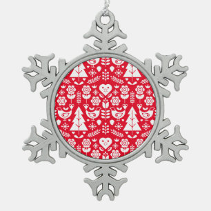 Skandinavische Weihnachtsdekorationen Schneeflocken Zinn-Ornament