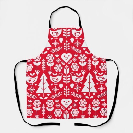 Skandinavische Weihnachtsdekorationen Schürze (Vorderseite)