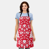 Skandinavische Weihnachtsdekorationen Schürze (Getragen)