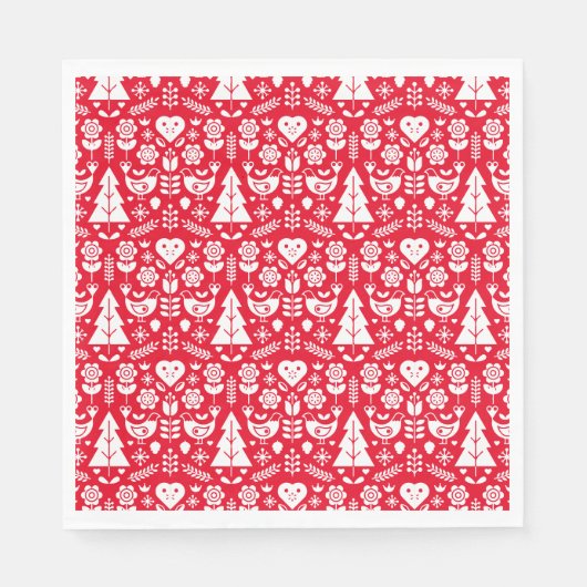 Skandinavische Weihnachtsdekorationen Serviette (Vorderseite)