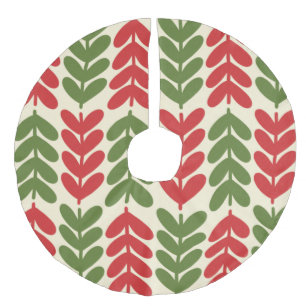 Skandinavische Weihnachtsfeiertage in Retrofarben Leinenimitat Weihnachtsbaumdecke