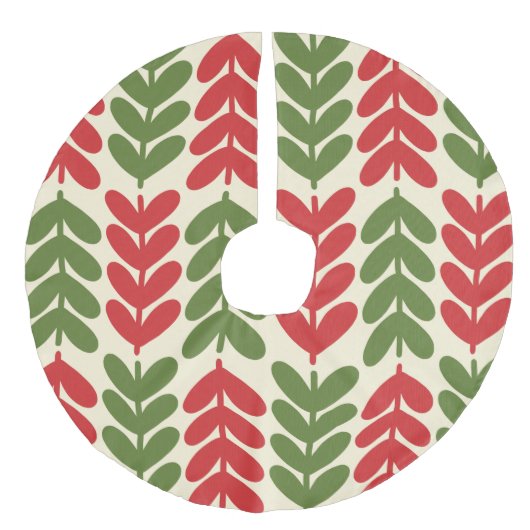 Skandinavische Weihnachtsfeiertage in Retrofarben Leinenimitat Weihnachtsbaumdecke (Vorderseite)