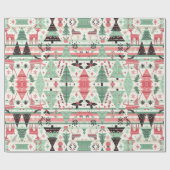 Skandinavische Weihnachtsfeiertage-Muster Geschenkpapier (Flach)